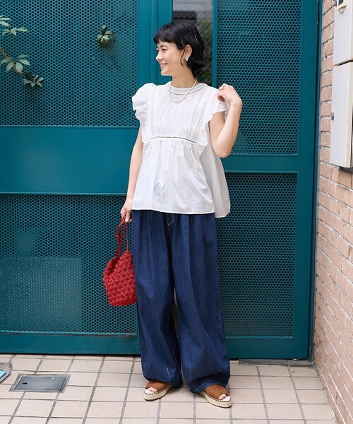 FREAK'S STORE ブラウス シャツ インドボイル フリル