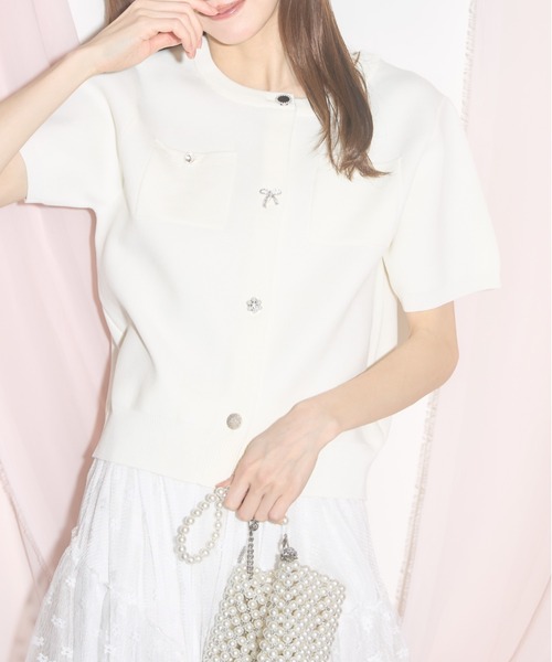 tocco closet カーディガン 「ZOZO限定」ビジューアソートボタン