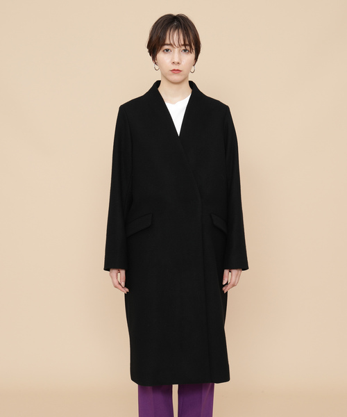 「ADAM ET ROPE'」 ノーカラーコート 38 ベージュ系その他 レディース_画像7