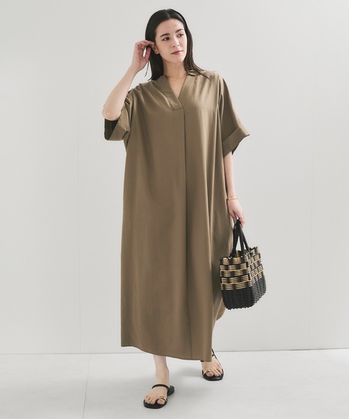 LE CERCLE par rope' ワンピース 半袖 セルロースリネンワンピース