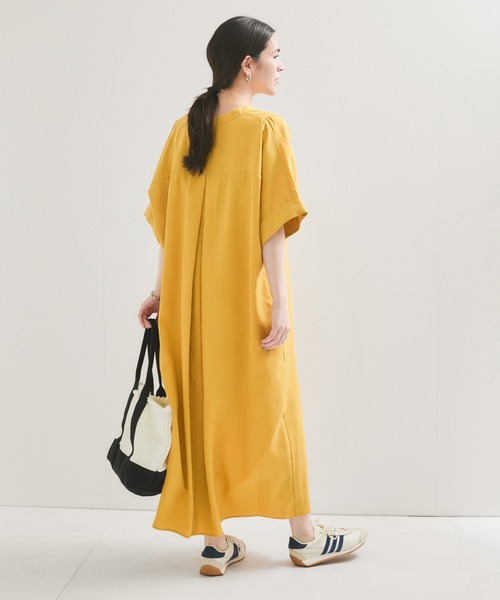 LE CERCLE par rope' ワンピース 半袖 セルロースリネンワンピース