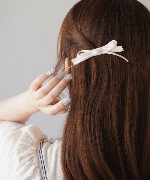 ヘアピン 「 ammy. / エイミードット 」 ダブル リボン ヘアクリップ