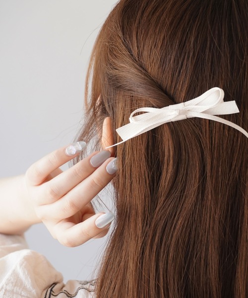 ヘアピン 「 ammy. / エイミードット 」 ダブル リボン ヘアクリップ