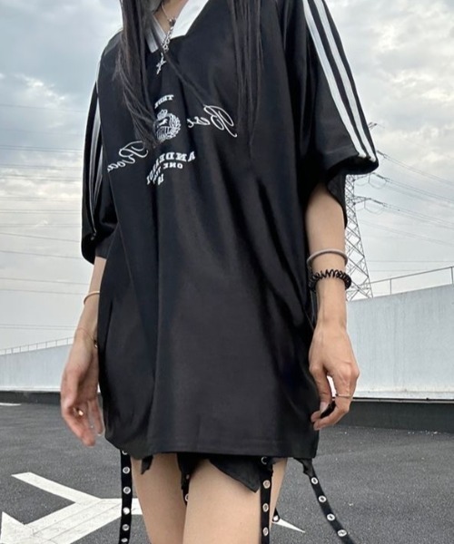 FreeZone tシャツ 光沢サテンロゴスポーティTシャツ メンズ レディース