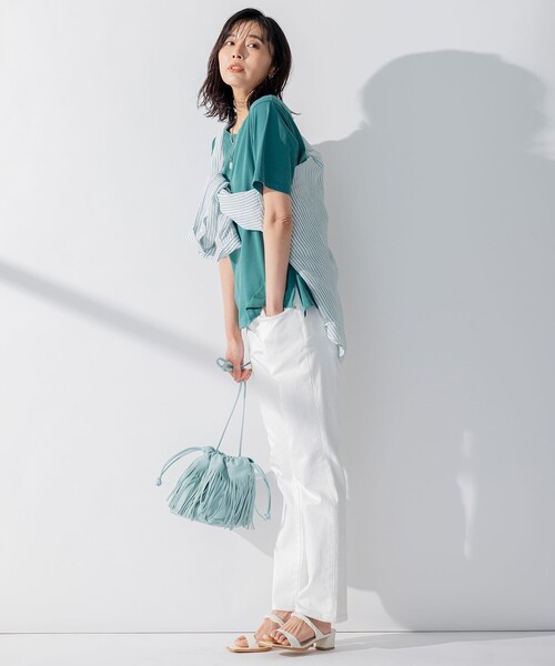 「23區(qū)」 半袖Tシャツ 38 グリーン レディース