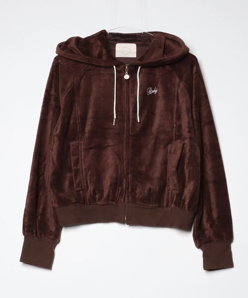 Rady 「Rady」 ワンポイントジップアップパーカー M ブラウン