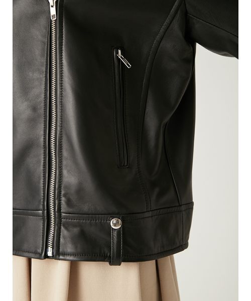 FRAY I.D ライダースジャケット　ブラック　新品 ハイストリート HIGH STREET HIGH STREET∴ラムレザーシングル