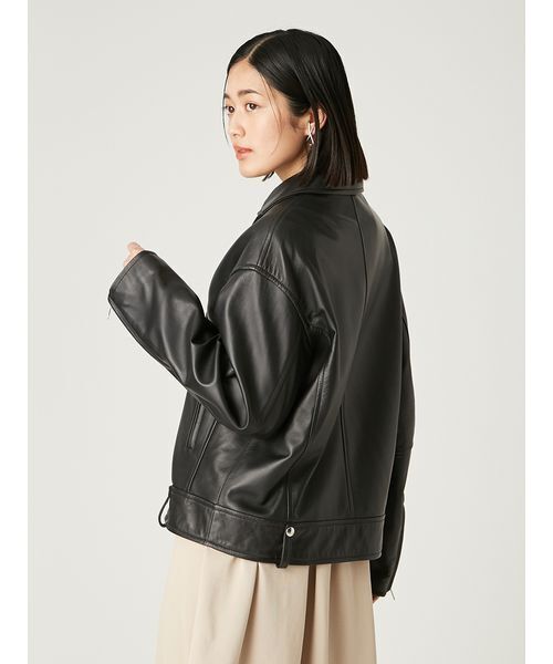 【美品】FRAY I.D＊ラムレザーライダースジャケット FRAY I.D レザージャケット ライダース レザーライダース