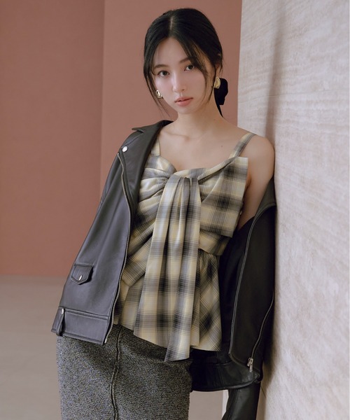 FRAY I.D ライダースジャケット　ブラック　新品 ハイストリート HIGH STREET HIGH STREET∴ラムレザーシングル