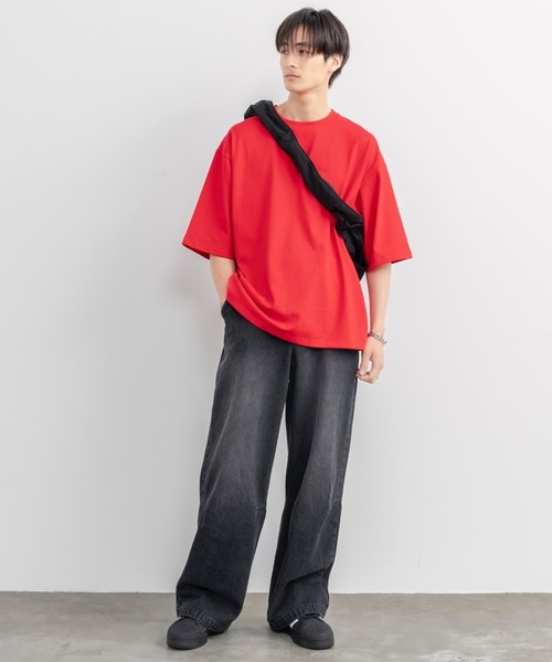 「SINSS」 加工デニムパンツ LARGE グレー メンズ