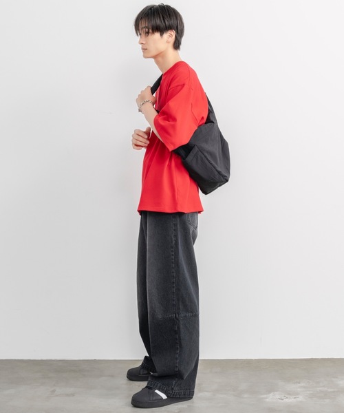 「SINSS」 加工デニムパンツ LARGE グレー メンズ