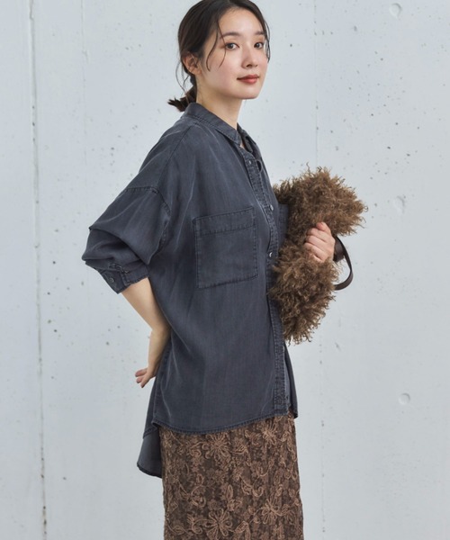 即完売2WAY SOFT VOLUME BLOUSEミント DOUX ARCHIVES（ドゥアルシーヴ） ブラウス シャツ 「やわらか/新色