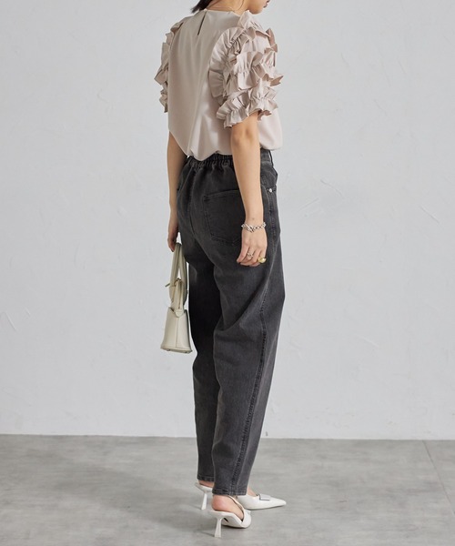 「each」 半袖ブラウス FREE サックスブルー レディース_画像5