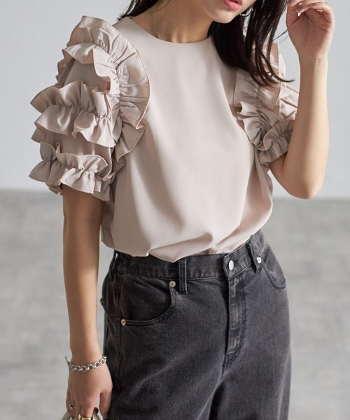 「each」 半袖ブラウス FREE サックスブルー レディース_画像7