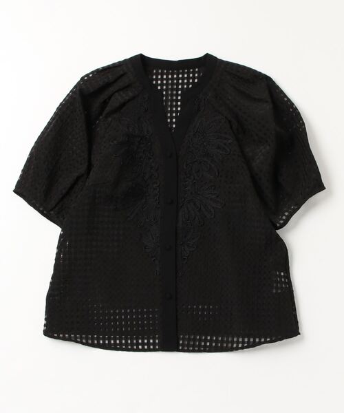 「GRACE CONTINENTAL」 半袖ブラウス 36 ブラック レディース_画像2