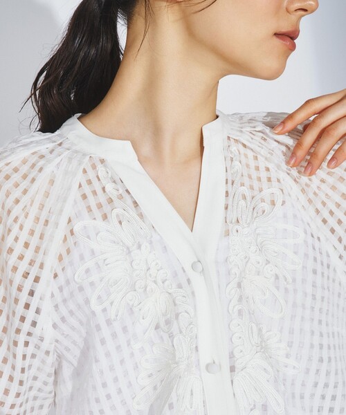 「GRACE CONTINENTAL」 半袖ブラウス 36 ブラック レディース_画像7