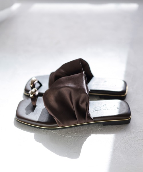 「SESTO」 フラットサンダル LL ダークブラウン レディース_画像2