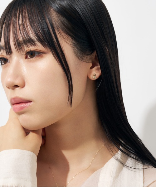 Jewel closet by L&Co. ピアス K10 カラーストーン カエル ピアス