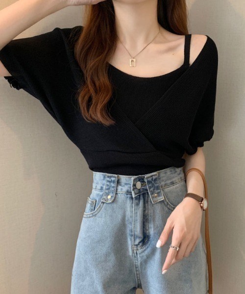 「deux amour」 半袖ニット FREE ベージュ レディース_画像8