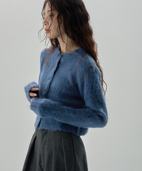 etoll.（エトル） カーディガン モヘアタッチクロップドカーディガン