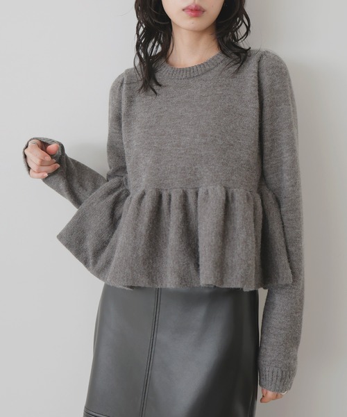LIAN（リアン） ニット セーター ペプラムバルーンニットプルオーバー