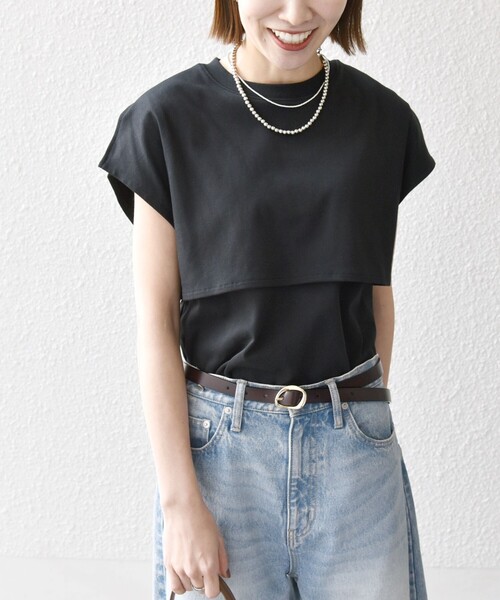 「SHIPS any」 半袖カットソー ONE SIZE ブルー レディース_画像4