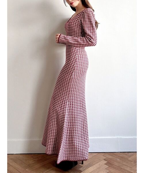 【最終値下げ】新品 ・1枚でコーデ完成✴︎ツイードレイヤードニットワンピース 最終値下げ】新品 ・1枚でコーデ完成✴︎ツイードレイヤードニット