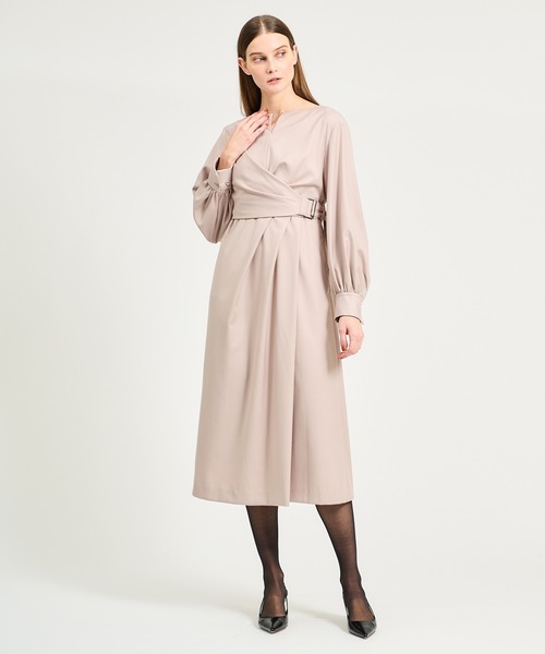 美品　ストレッチギャバジン カシュクールワンピース　エストネーション ESTNATION（エストネーション） ワンピース ESTNATION / ストレッチ