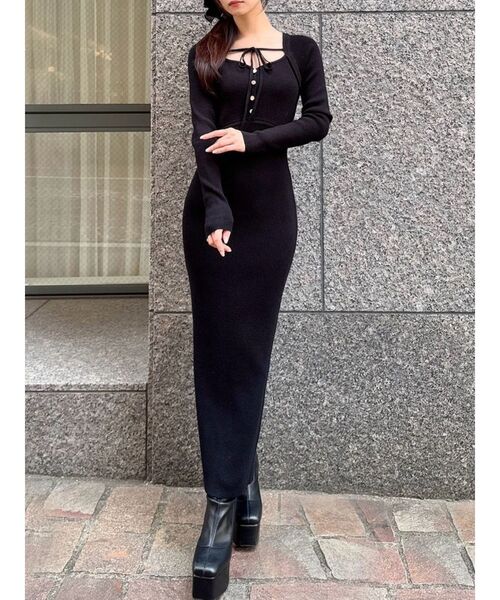 RESEXXY（リゼクシー） ワンピース リボンデザインニットワンピース