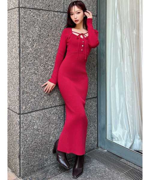 RESEXXY（リゼクシー） ワンピース リボンデザインニットワンピース