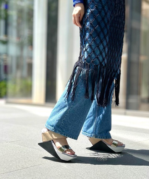 「UNITED NUDE」 ヒールサンダル 37 ゴールド レディース_画像6