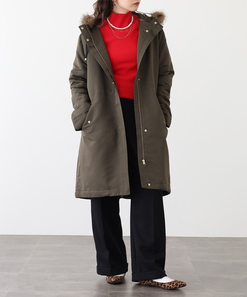 Ree&Mee モッズコート コート 裏ボア 防寒 撥水加工 フードファー