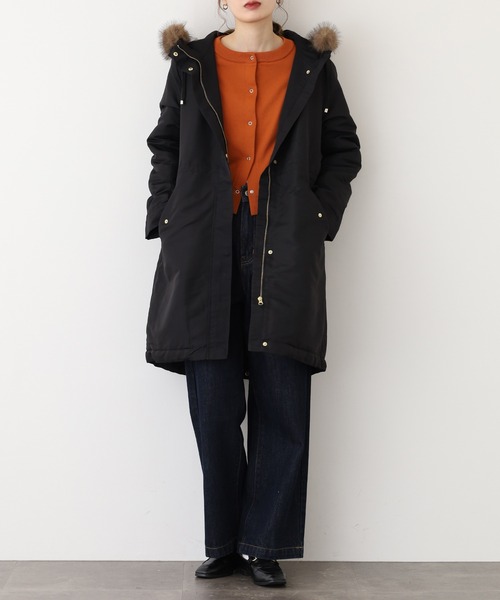 Ree&Mee モッズコート コート 裏ボア 防寒 撥水加工 フードファー