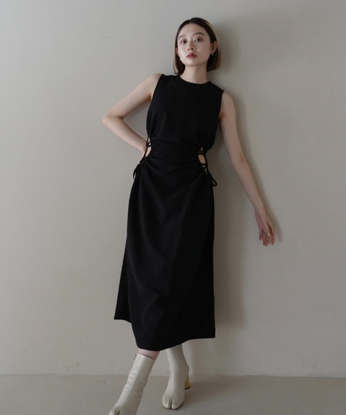 「Uenui」 ノースリーブワンピース FREE ブラック レディース_画像8
