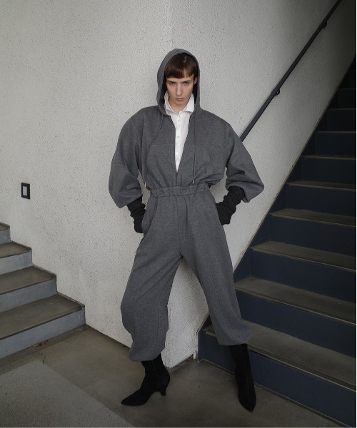 サロペット・オーバーオール・オールインワン CLANE HOODED SWEAT ALL IN ONE CLANE（クラネ） オールインワン HOODED SWEAT ALL IN ONE レディース