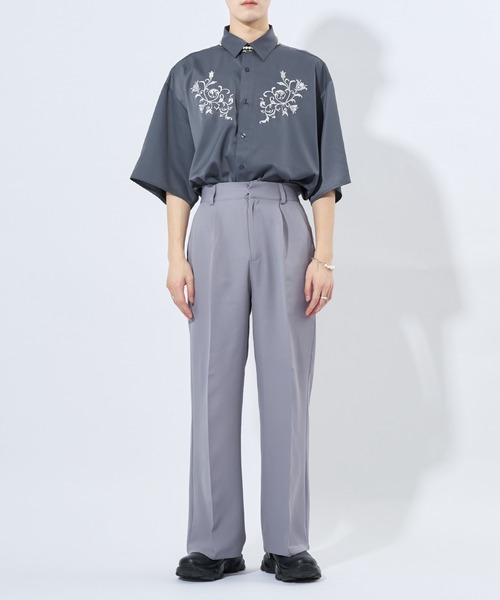 「Adoon plain」 スラックス LARGE ライトグレー メンズ_画像8