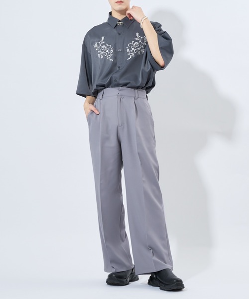 「Adoon plain」 スラックス LARGE ライトグレー メンズ_画像9