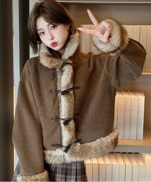 ＆soiree（アンドソワレ） ムートンコート ボアコート ファー襟