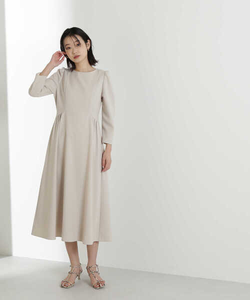 「NATURAL BEAUTY BASIC」 長袖ワンピース SMALL ベージュ レディース_画像2
