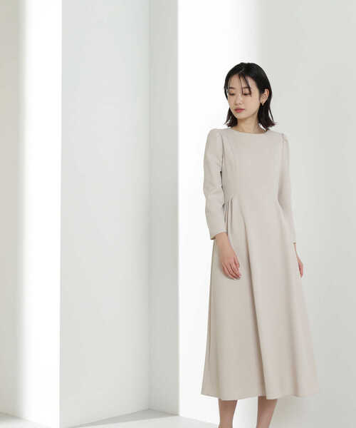 「NATURAL BEAUTY BASIC」 長袖ワンピース SMALL ベージュ レディース_画像4