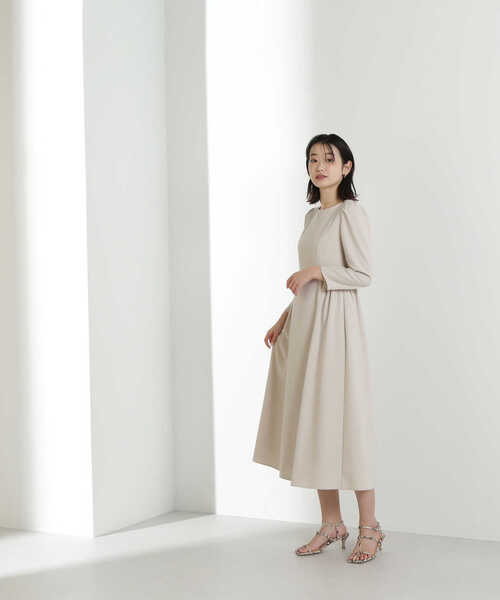 「NATURAL BEAUTY BASIC」 長袖ワンピース SMALL ベージュ レディース_画像5