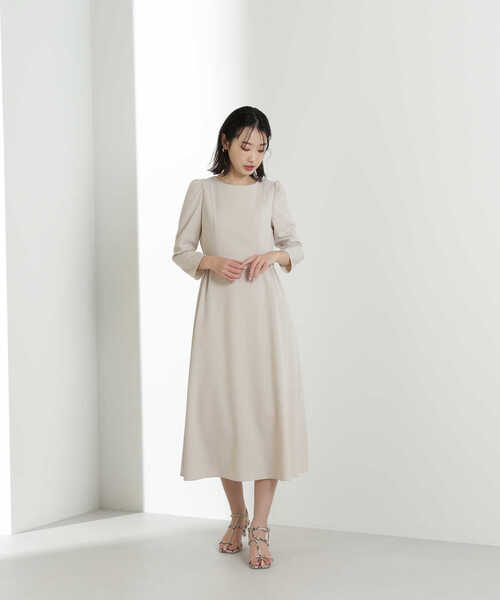 「NATURAL BEAUTY BASIC」 長袖ワンピース SMALL ベージュ レディース_画像7