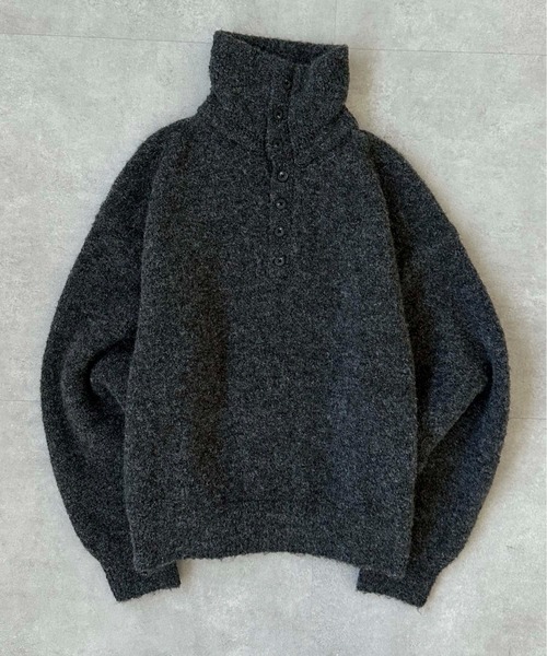 セーター ニット Dual-Neck Mulch Button Knit / デュアルネック
