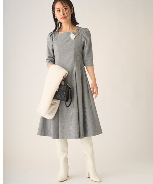 CELFORD（セルフォード） 7分袖ワンピース 34 グレー レディース