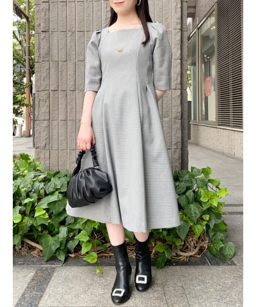 CELFORD（セルフォード） 7分袖ワンピース 34 グレー レディース