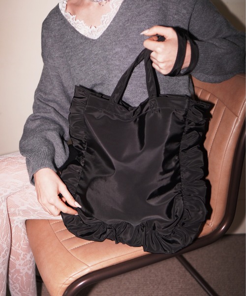 Port（ポート） トートバッグ 「 」 サイド フリル トートバッグ