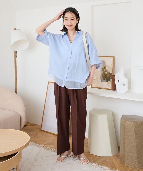 「Green Parks」 「chocol raffine robe」半袖シャツ FREE ベージュ レディース_画像2