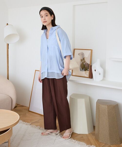 「Green Parks」 「chocol raffine robe」半袖シャツ FREE ベージュ レディース_画像3