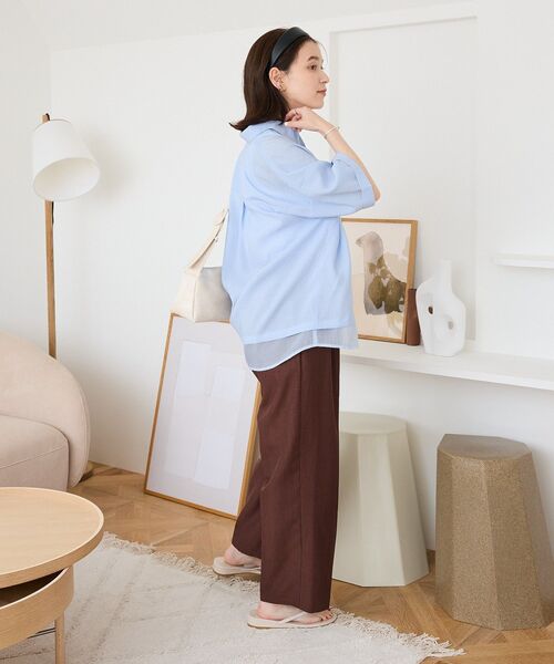 「Green Parks」 「chocol raffine robe」半袖シャツ FREE ベージュ レディース_画像4