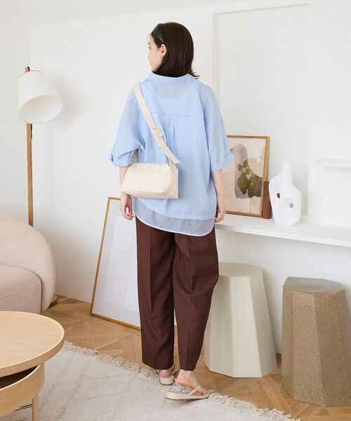 「Green Parks」 「chocol raffine robe」半袖シャツ FREE ベージュ レディース_画像5
